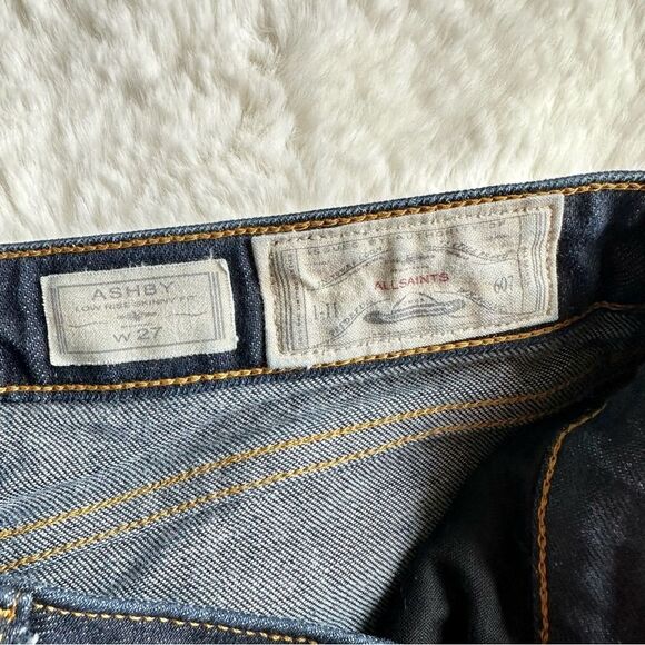 All Saints Ashby Low Rise Skinny Fit Jeans, 27 - Picture 4 of 9